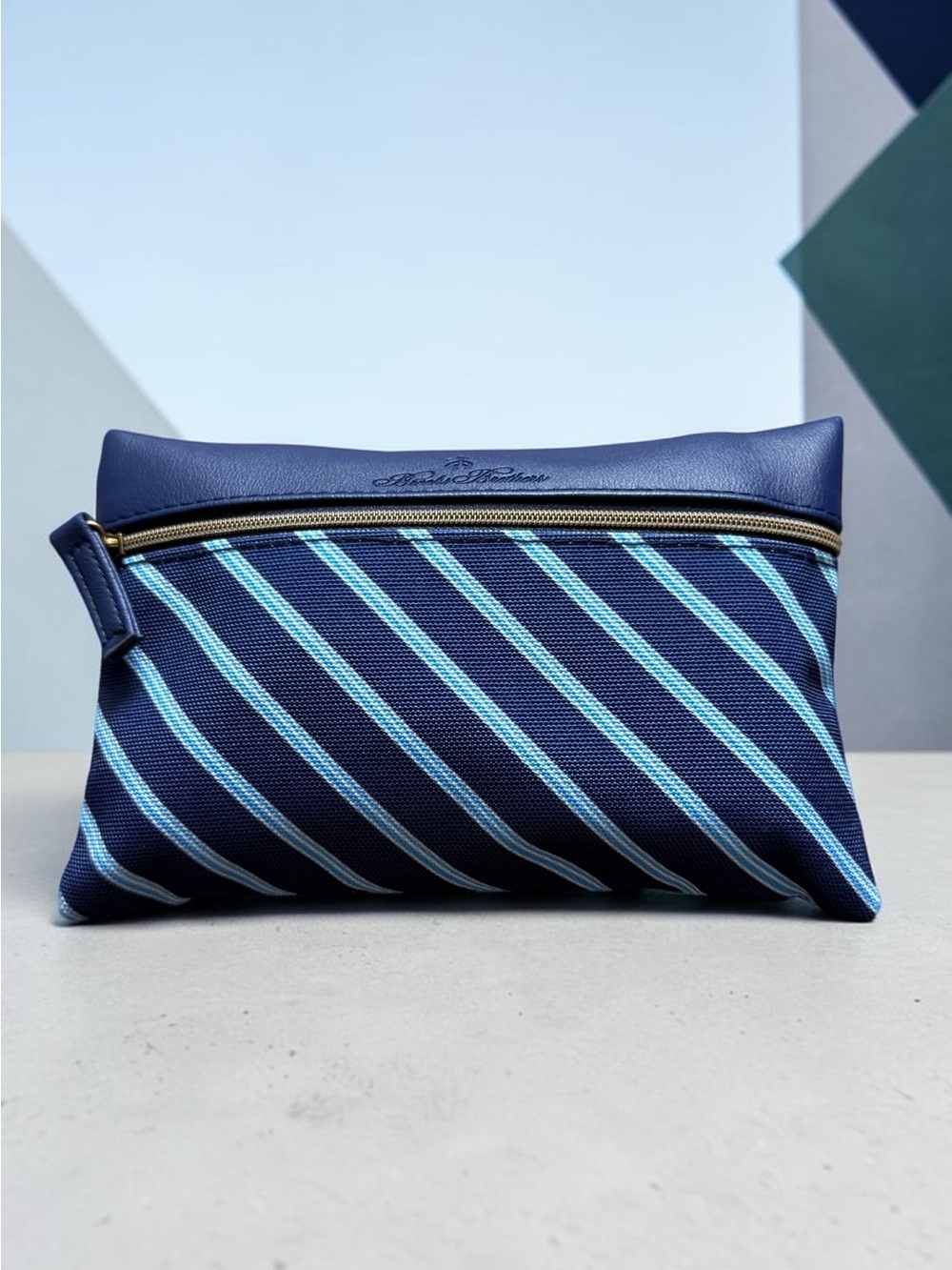 Men's Navy & Light Blue Striped Pouch